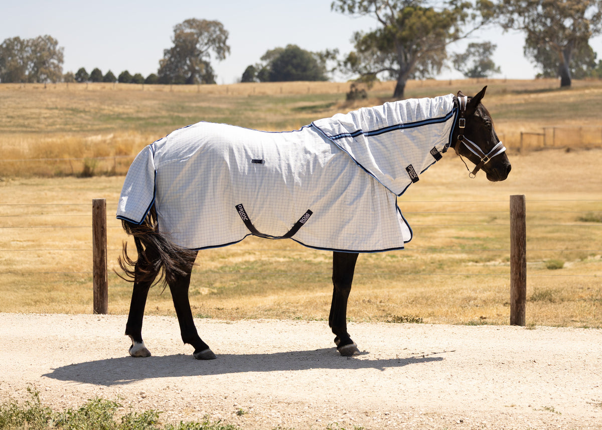 Bow Horse Orion S-Guard summer horse rug with shoulder protection and detachable neck rug