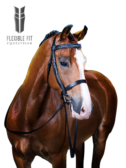 Premium Black Show Snaffle Bridle 'Serenade'