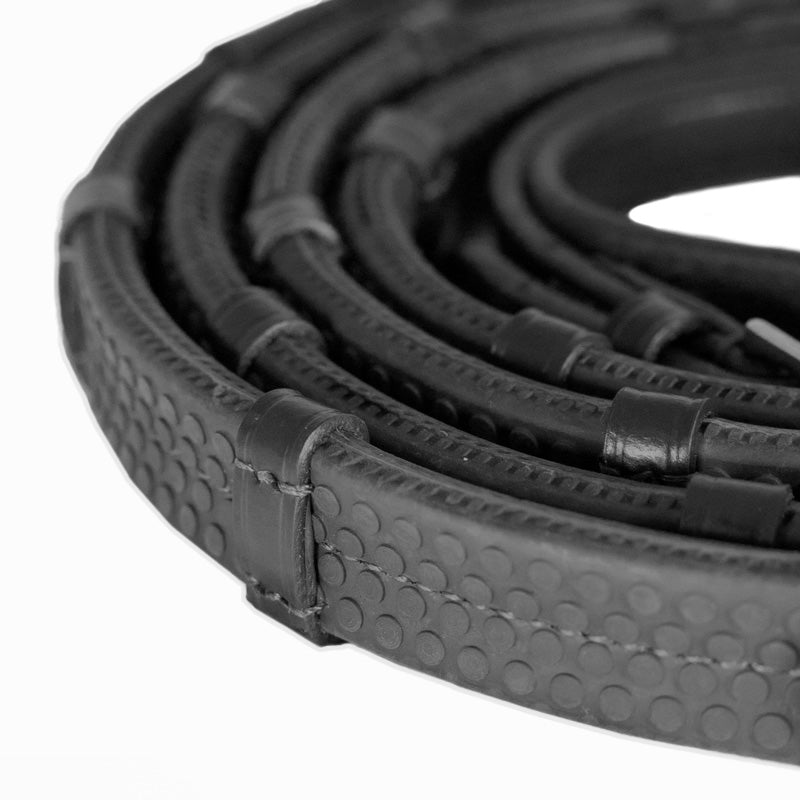 Rubber Grip Split Black Reins