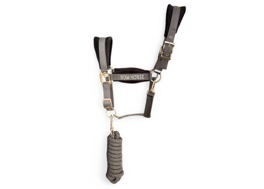 Premium Horse Halter and Lead - Black