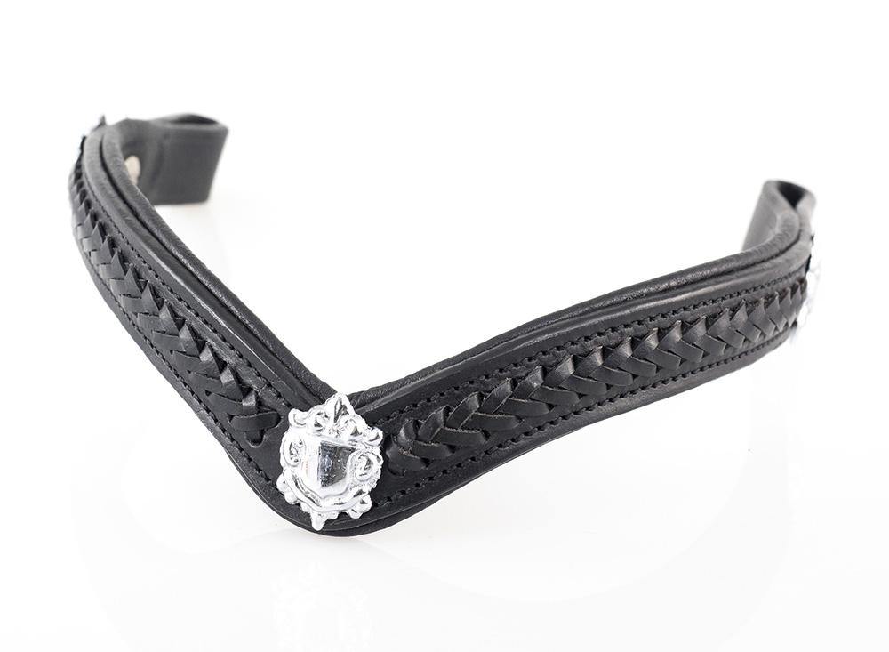 Plaited V browband featured for Azure snaffle bridle