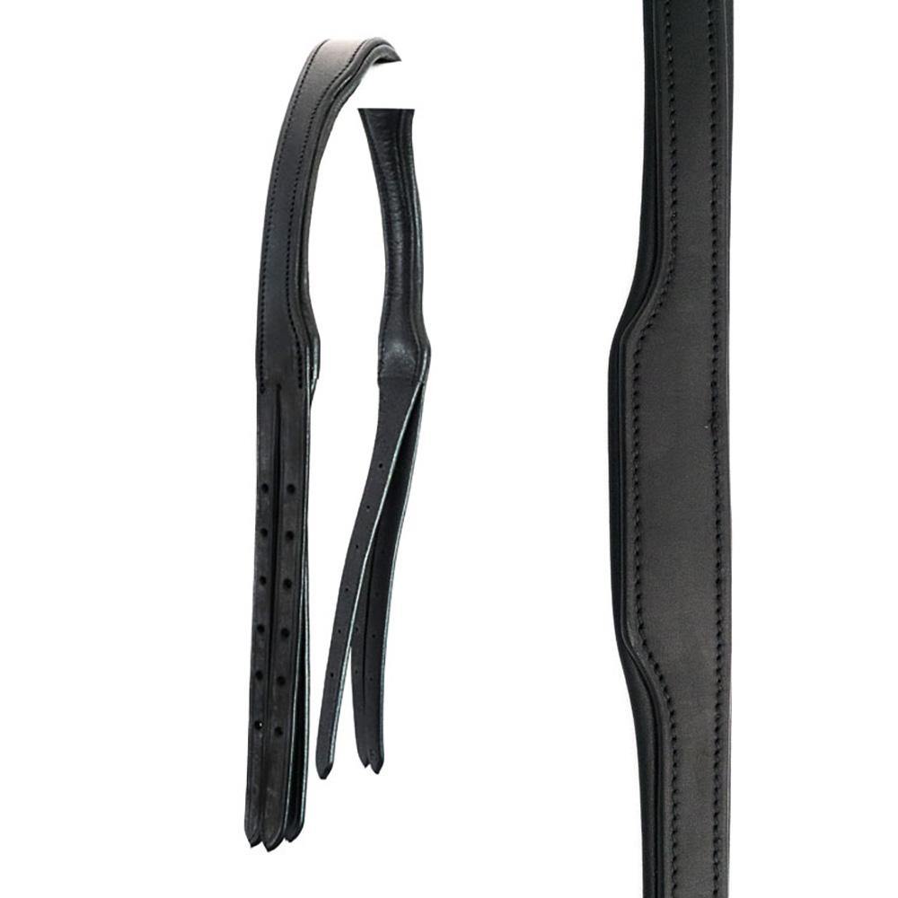 SNAFFLE GEL PADDED ANATOMICAL HEADPIECE 4/8 WIDE CHEEK STRAPS - BLACK - Flexible Fit Equestrian Australia