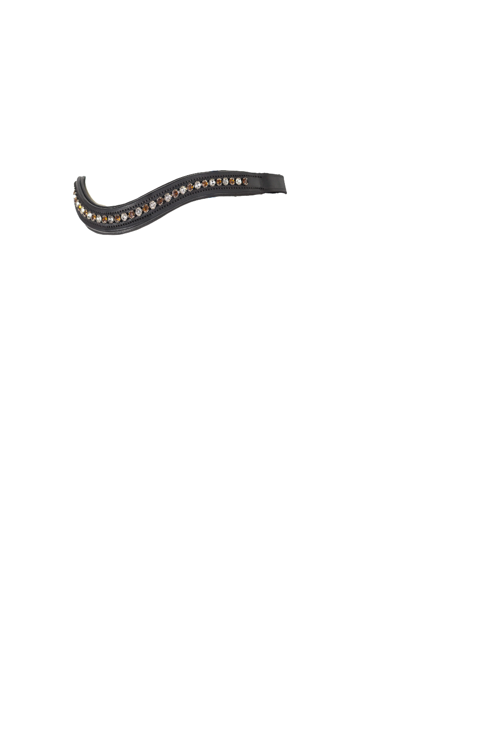 Brown and Clear Crystal Mid Thin Wave - Havana Browband