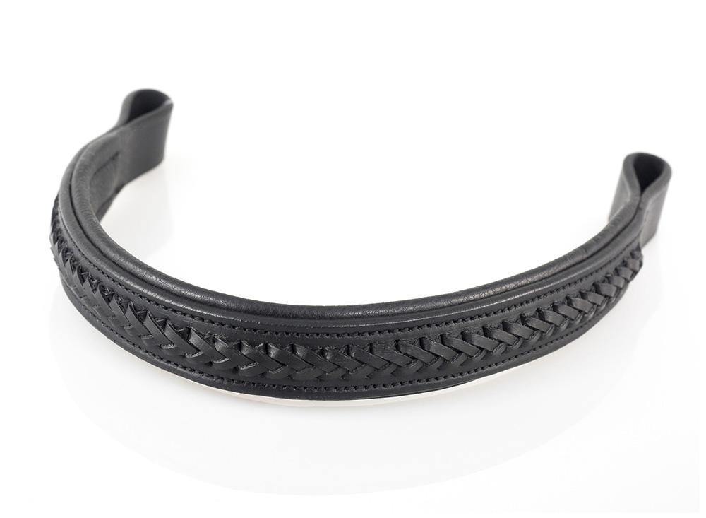 AMANDA PLAITED STRAIGHT - BLACK BROWBAND - Flexible Fit Equestrian Australia