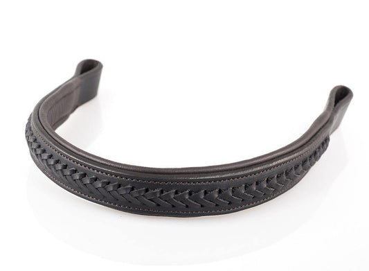 AMANDA PLAITED STRAIGHT - HAVANA BROWBAND - Flexible Fit Equestrian Australia