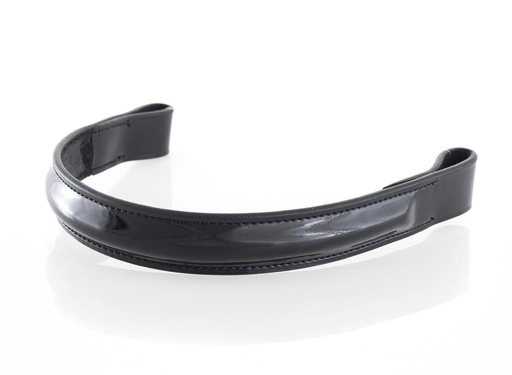 BLACK RAISED PATENT SHOW - BLACK BROWBAND - Flexible Fit Equestrian Australia