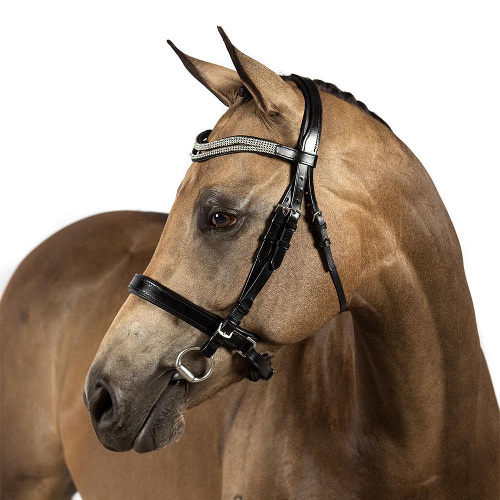 Black Snaffle Bridle 'Gossamer' - Flexible Fit Equestrian Australia