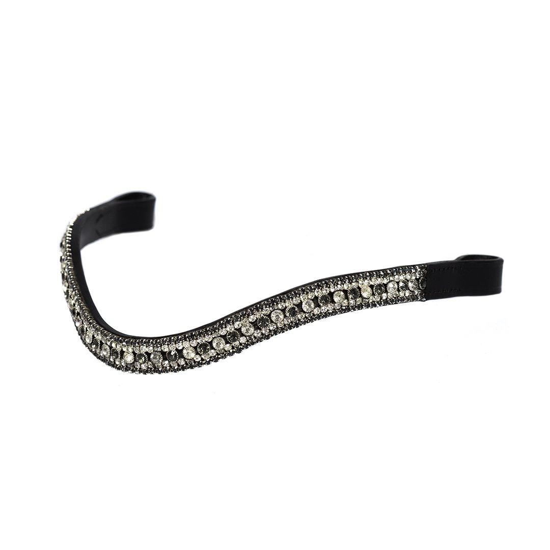 CLEAR AND GREY PRINCESS WAVE - BLACK BROWBAND - Flexible Fit Equestrian Australia