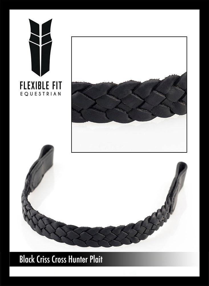 CRISS CROSS PLAIT - BLACK BROWBAND - Flexible Fit Equestrian Australia