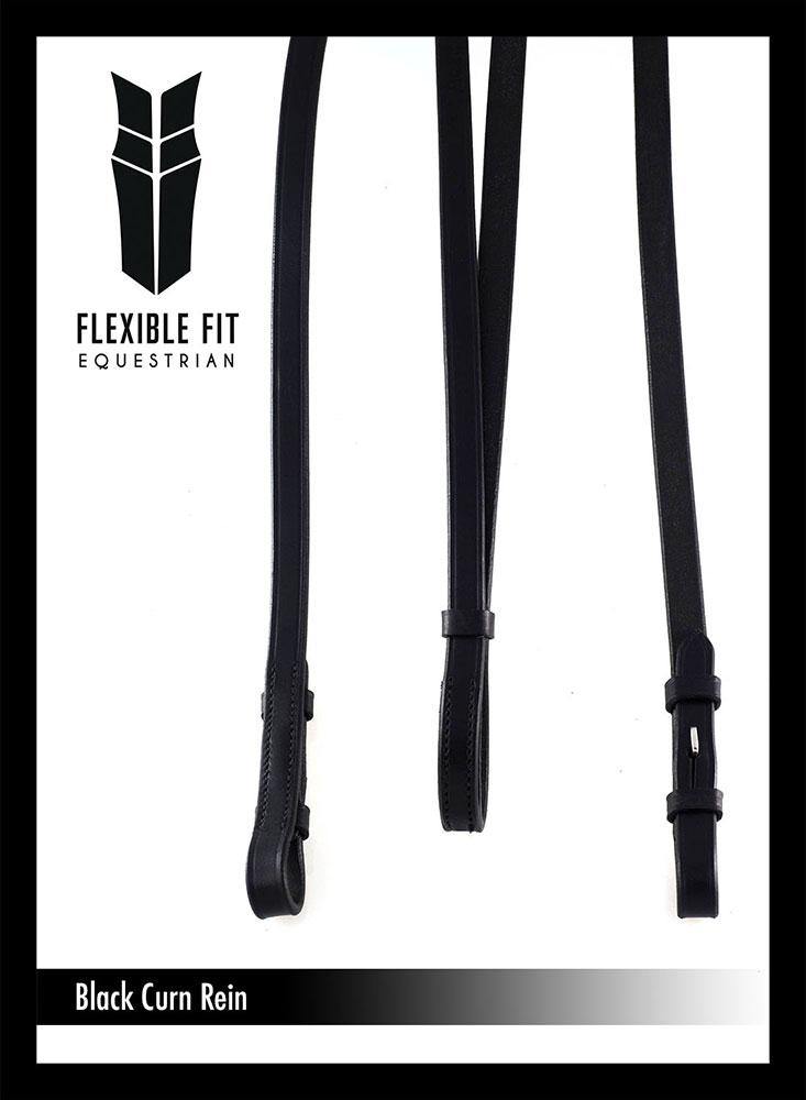 CURB BLACK REINS - Flexible Fit Equestrian Australia