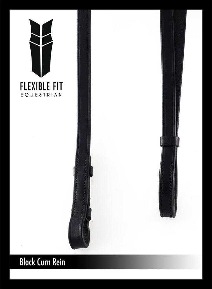 CURB BLACK REINS - Flexible Fit Equestrian Australia