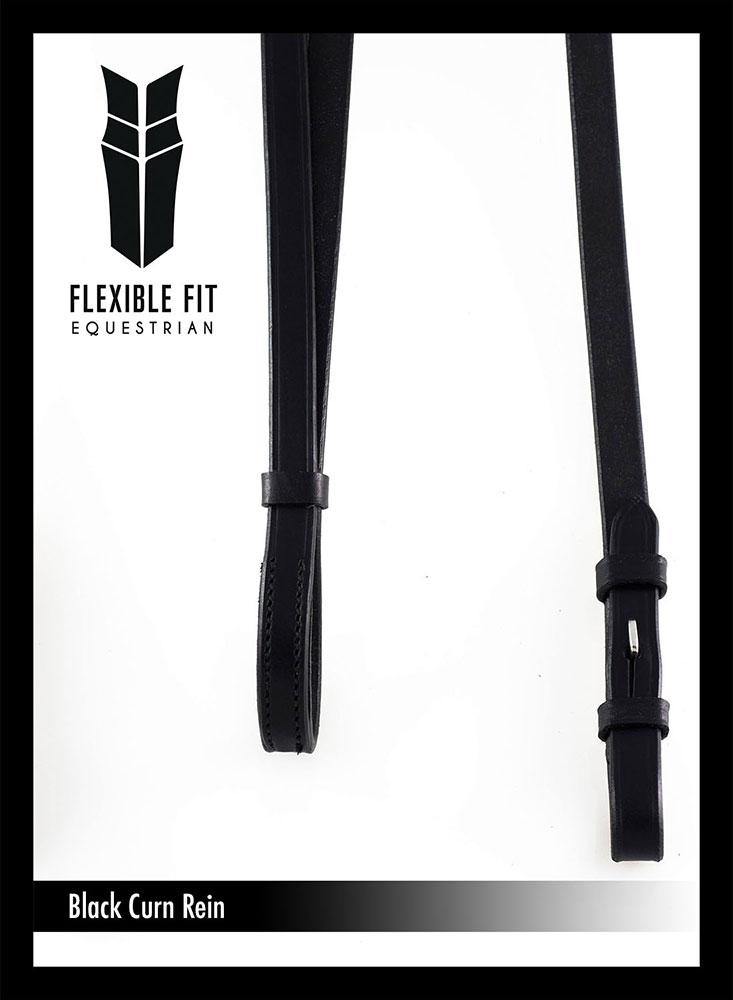 CURB BLACK REINS - Flexible Fit Equestrian Australia