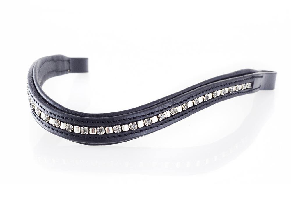 MINI CLINCHER GREY CRYSTAL WAVE - BLACK BROWBAND - Flexible Fit Equestrian Australia