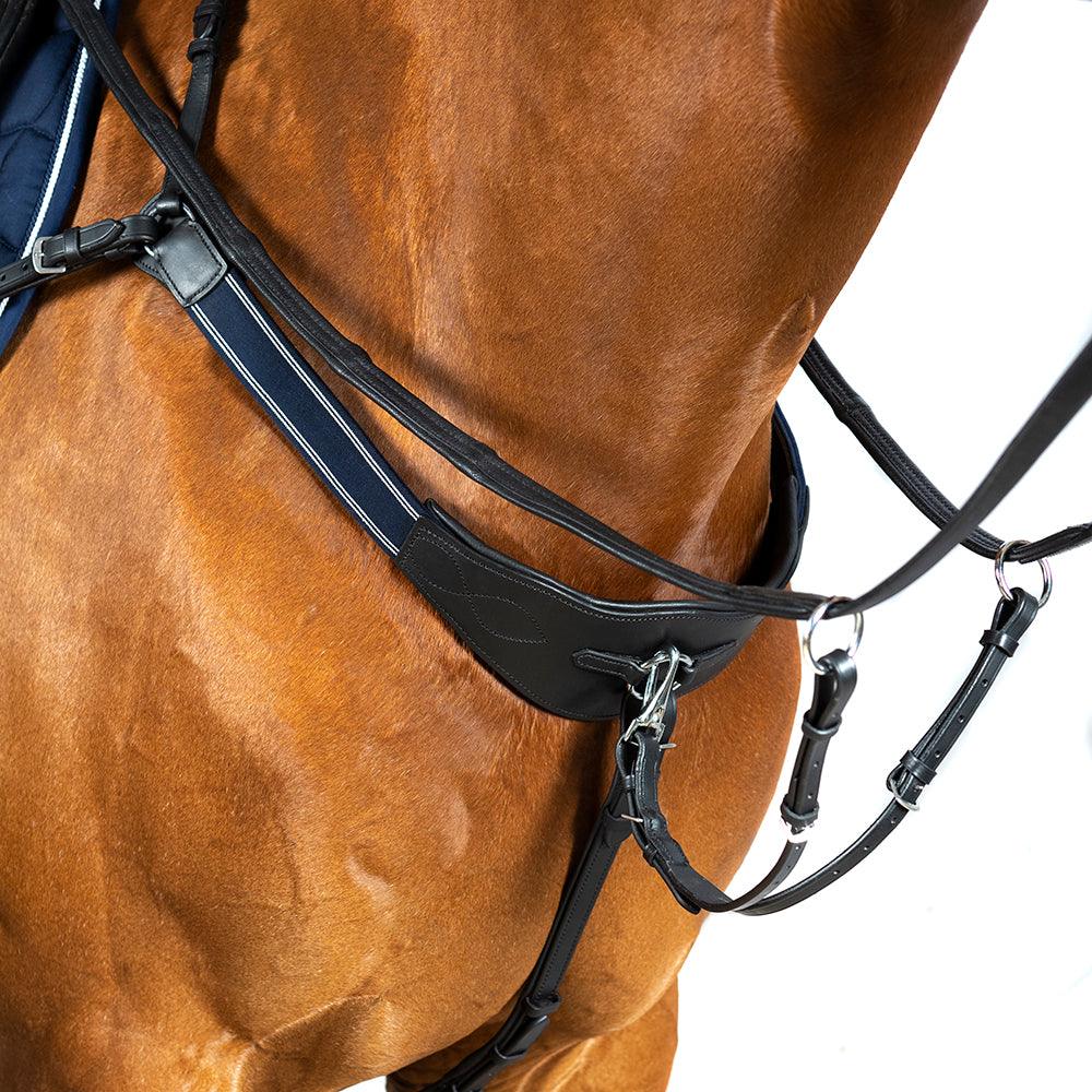 Modified Bridge Breastplate - Black - Flexible Fit Equestrian Australia