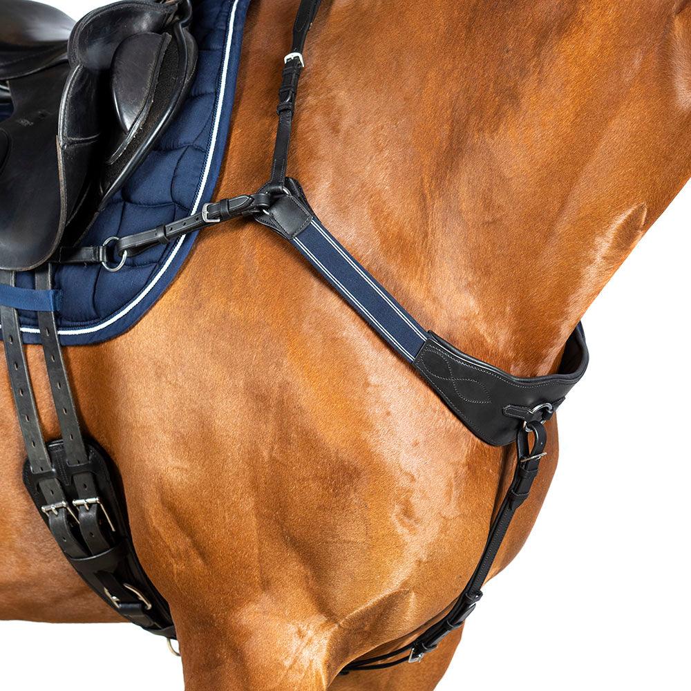 Modified Bridge Breastplate - Black - Flexible Fit Equestrian Australia