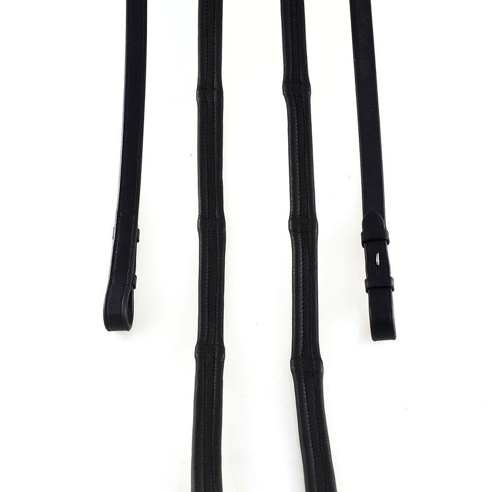 PADDED LEATHER 5/8 BILLETS BLACK REINS - Flexible Fit Equestrian Australia