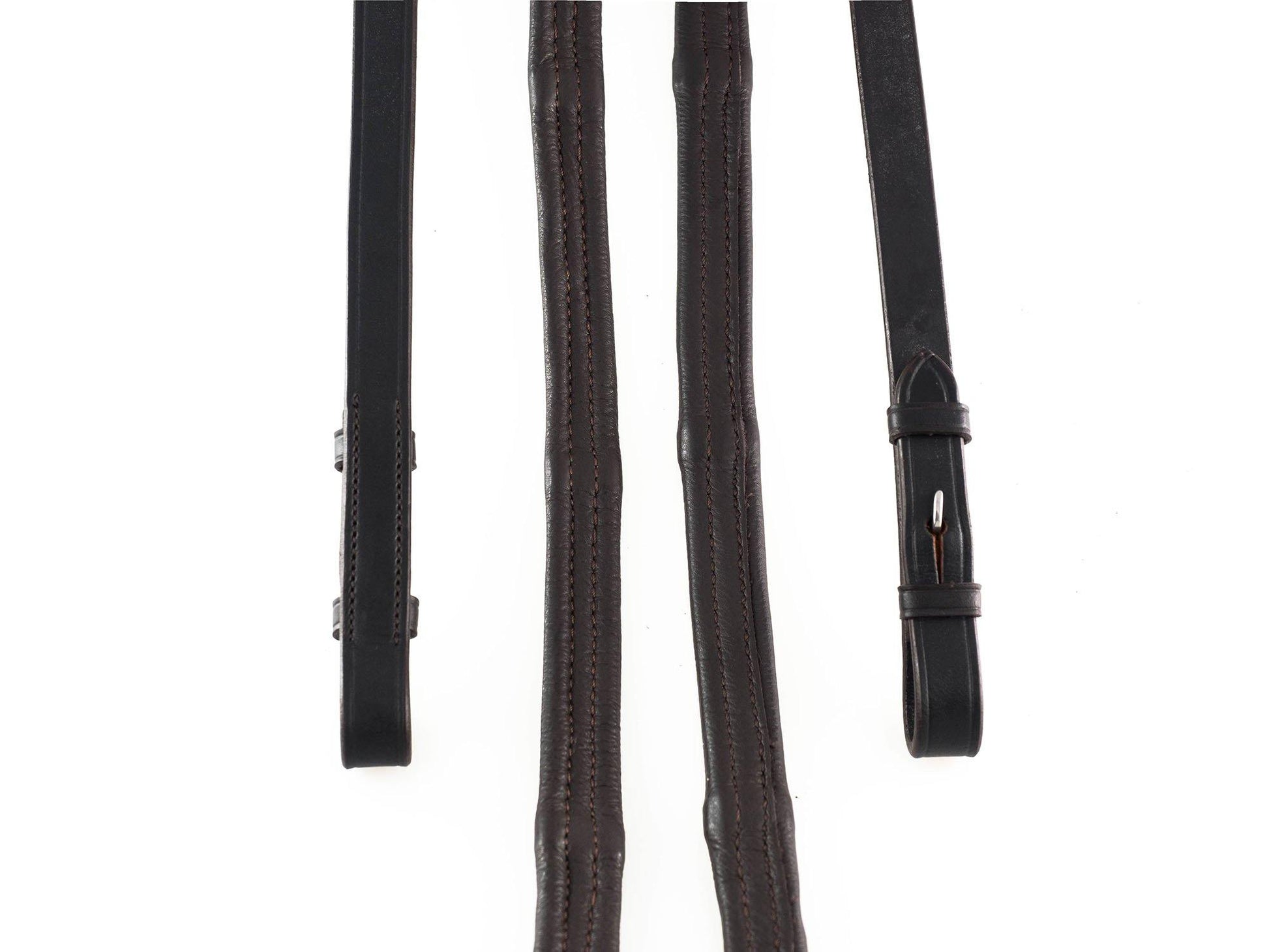 PADDED LEATHER 5/8 BILLETS HAVANA REINS - Flexible Fit Equestrian Australia