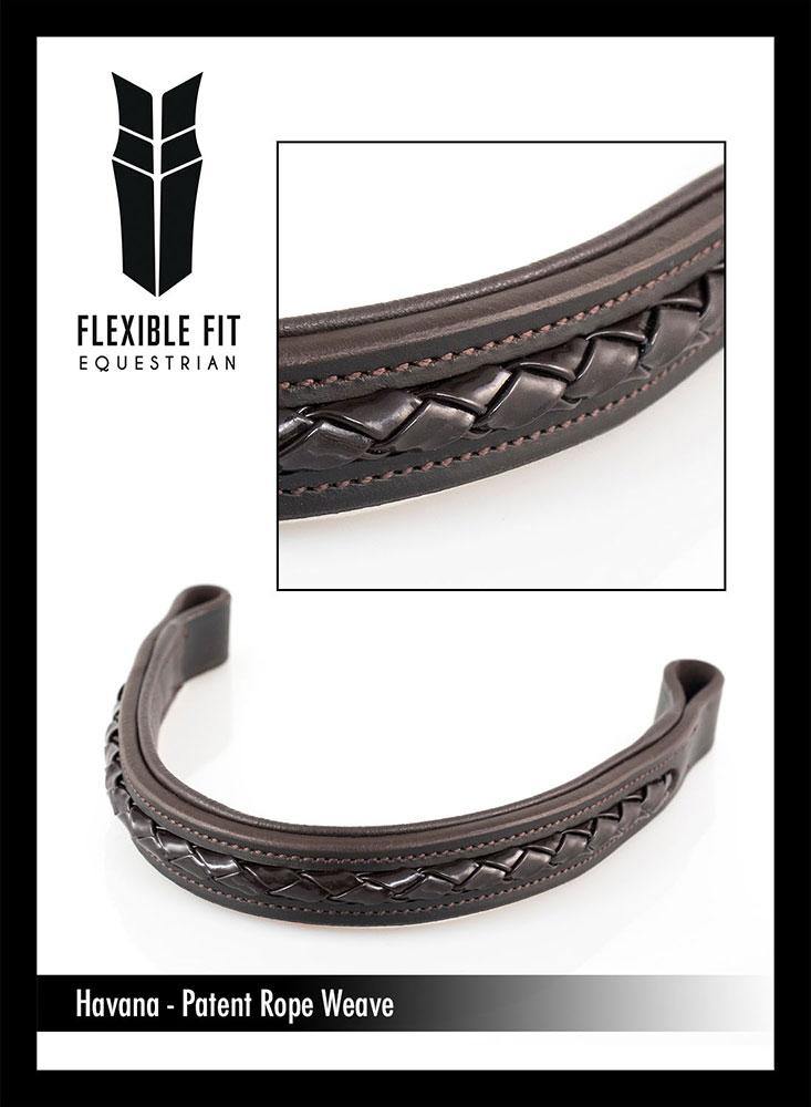 PATENT ROPE BRAID - HAVANA BROWBAND - Flexible Fit Equestrian Australia