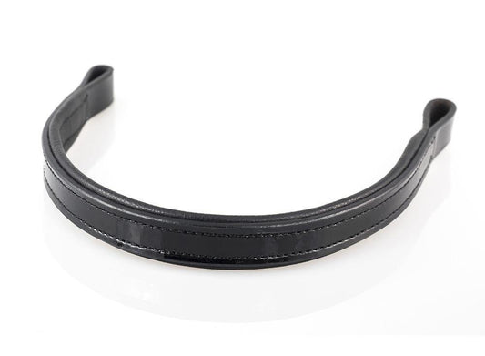 PLAIN FLAT PATENT PADDED - BLACK BROWBAND - Flexible Fit Equestrian Australia