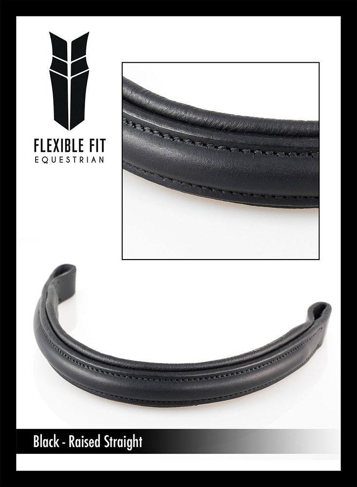 PLAIN RAISED PADDED - BLACK BROWBAND - Flexible Fit Equestrian Australia