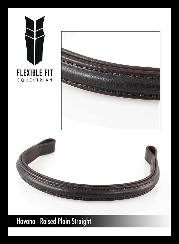 PLAIN RAISED PADDED - HAVANA BROWBAND - Flexible Fit Equestrian Australia