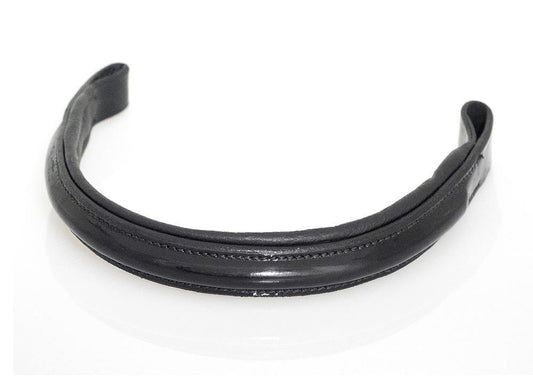 PLAIN RAISED PATENT PADDED- BLACK BROWBAND - Flexible Fit Equestrian Australia