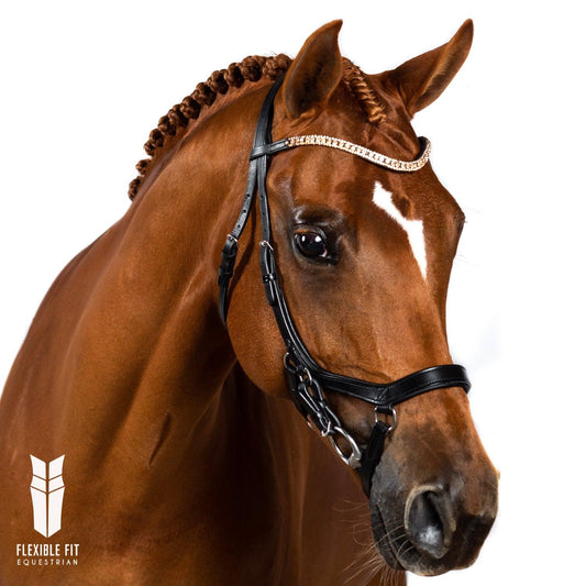 Premium Black Comfort Bridle 'Alleviation' - Flexible Fit Equestrian Australia