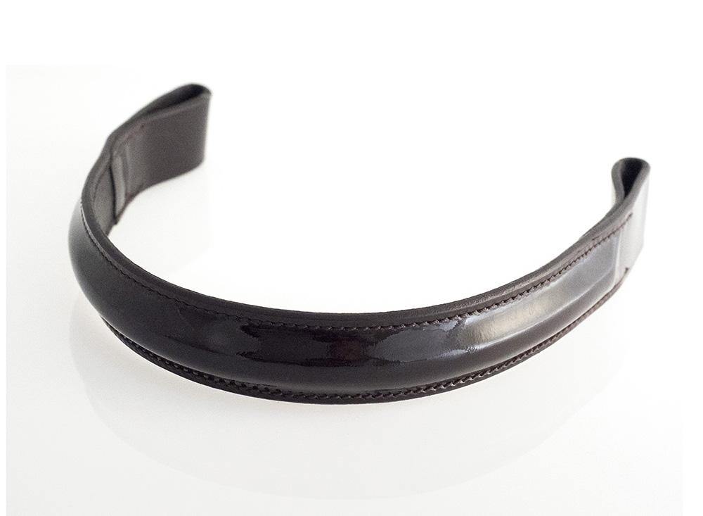 SHOW PATENT RAISED - HAVANA BROWBAND - Flexible Fit Equestrian Australia