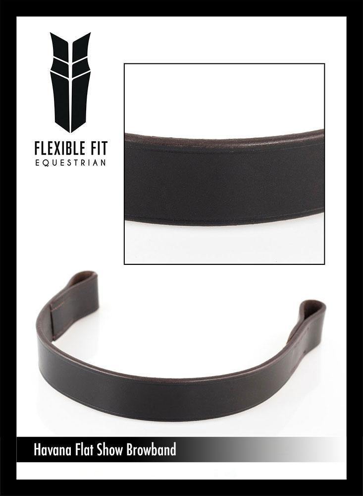 PLAIN FLAT - HAVANA BROWBAND - Flexible Fit Equestrian Australia