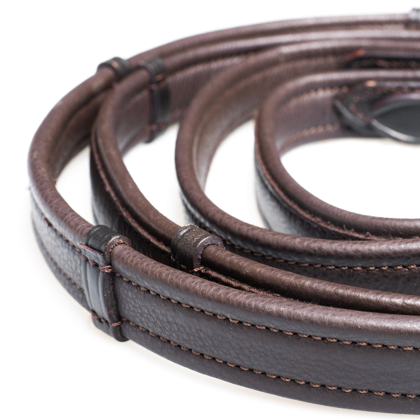 Show Padded Leather with Continental Stoppers Havana Reins - Flexible Fit Equestrian Australia