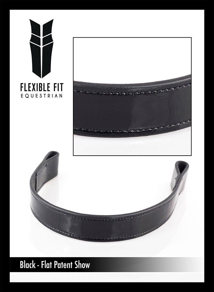 SHOW PATENT PLAIN - BLACK BROWBAND - Flexible Fit Equestrian Australia