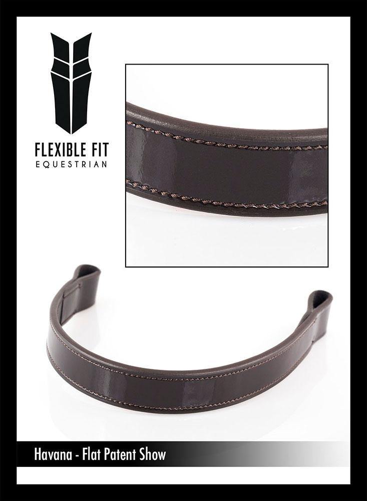 PATENT FLAT - HAVANA BROWBAND - Flexible Fit Equestrian Australia