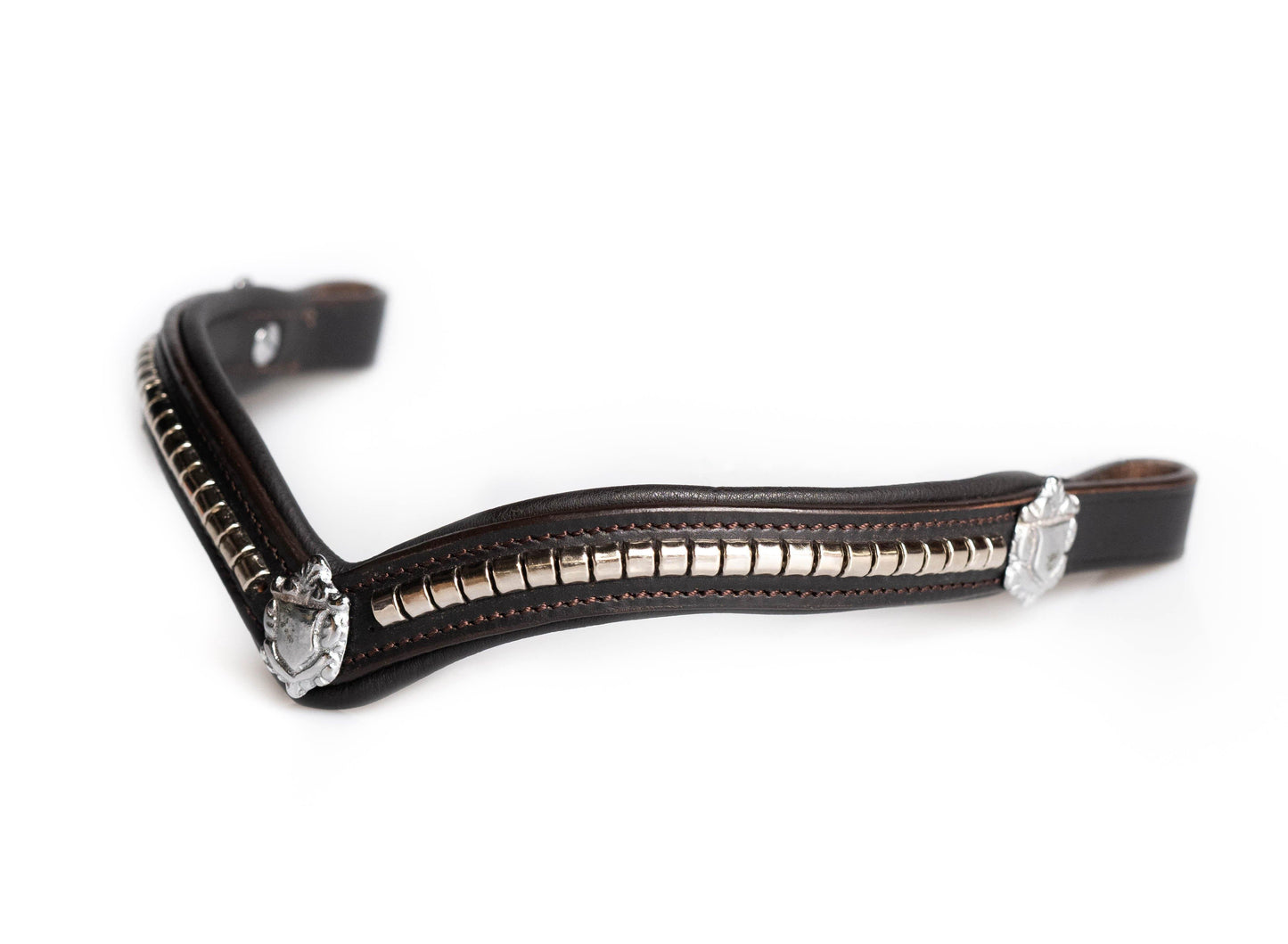 S/S CLINCHER V WITH SHIELDS - HAVANA BROWBAND - Flexible Fit Equestrian Australia