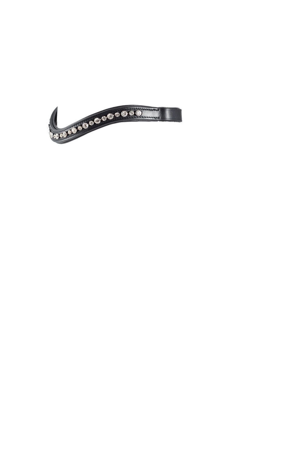 Two Crystal Mid Thin Wave - Black Browband - Flexible Fit Equestrian Australia