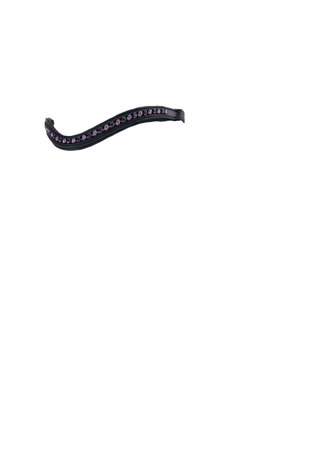 Purple Crystal Mid Thin Wave - Black Browband